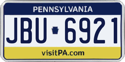 PA license plate JBU6921