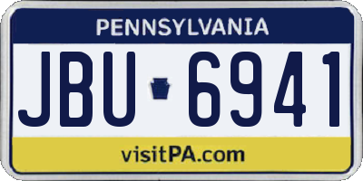 PA license plate JBU6941