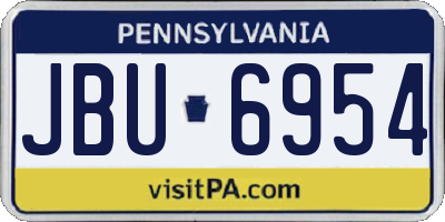 PA license plate JBU6954