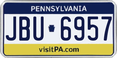 PA license plate JBU6957