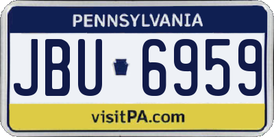 PA license plate JBU6959