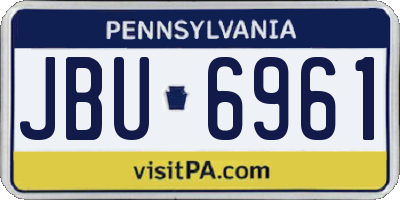 PA license plate JBU6961