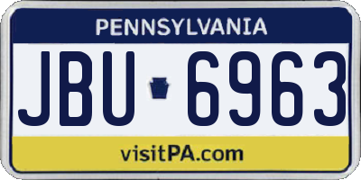 PA license plate JBU6963