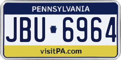 PA license plate JBU6964