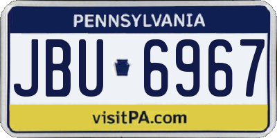 PA license plate JBU6967