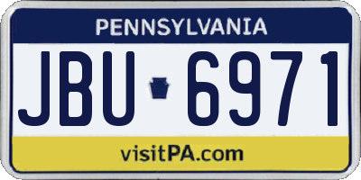 PA license plate JBU6971