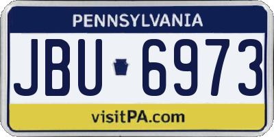 PA license plate JBU6973
