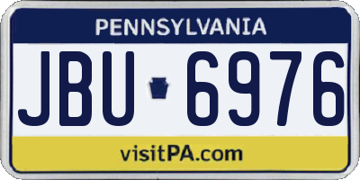 PA license plate JBU6976