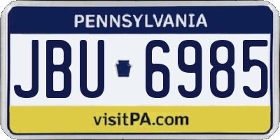 PA license plate JBU6985