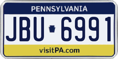 PA license plate JBU6991