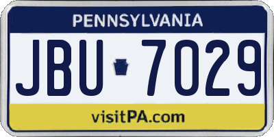 PA license plate JBU7029