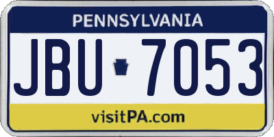 PA license plate JBU7053