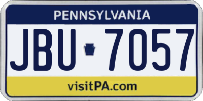 PA license plate JBU7057