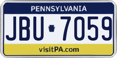 PA license plate JBU7059
