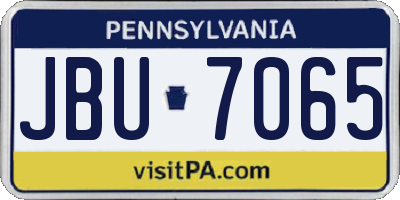 PA license plate JBU7065