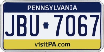 PA license plate JBU7067