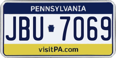 PA license plate JBU7069