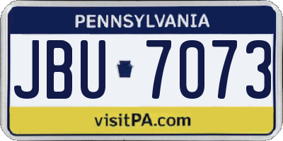 PA license plate JBU7073