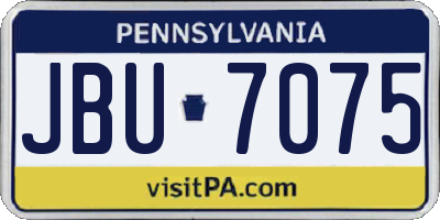 PA license plate JBU7075