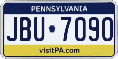 PA license plate JBU7090