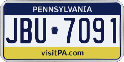 PA license plate JBU7091