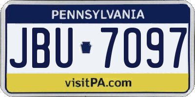PA license plate JBU7097