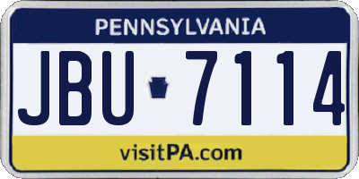PA license plate JBU7114