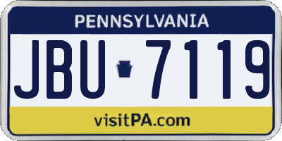 PA license plate JBU7119