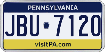 PA license plate JBU7120