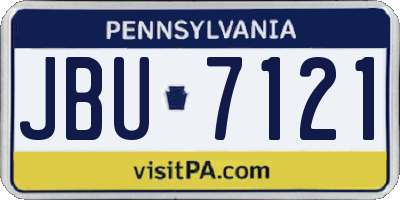 PA license plate JBU7121