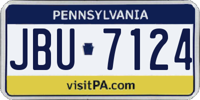 PA license plate JBU7124
