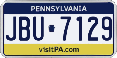 PA license plate JBU7129
