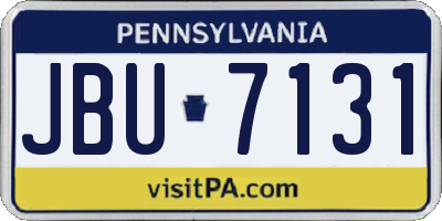 PA license plate JBU7131