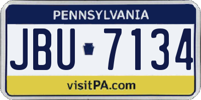 PA license plate JBU7134