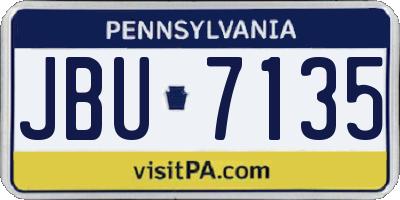 PA license plate JBU7135