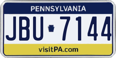 PA license plate JBU7144