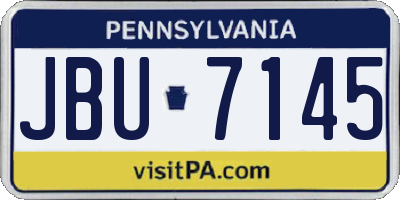 PA license plate JBU7145