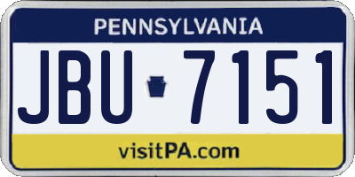 PA license plate JBU7151