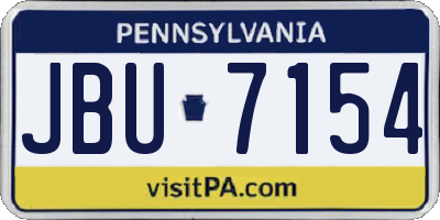 PA license plate JBU7154