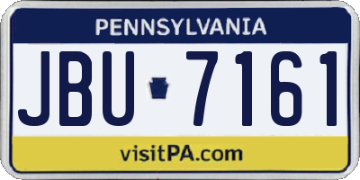 PA license plate JBU7161