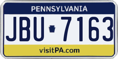 PA license plate JBU7163