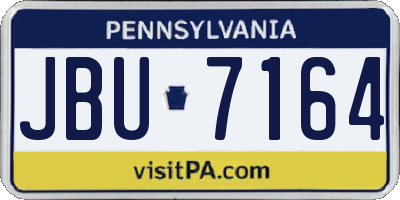PA license plate JBU7164