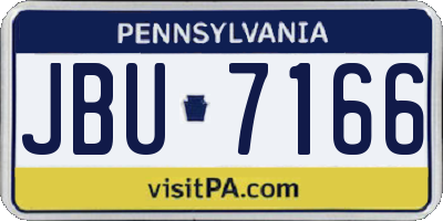 PA license plate JBU7166