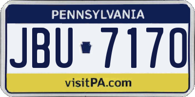 PA license plate JBU7170