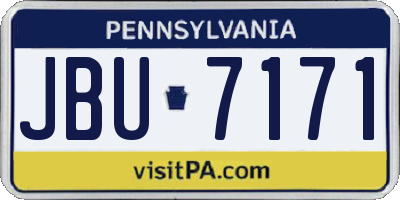 PA license plate JBU7171