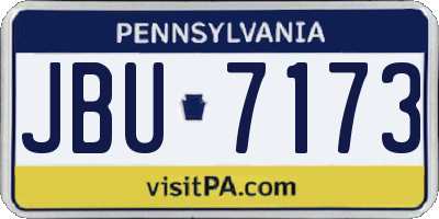 PA license plate JBU7173