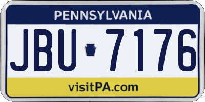 PA license plate JBU7176