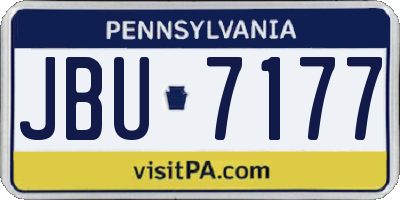 PA license plate JBU7177