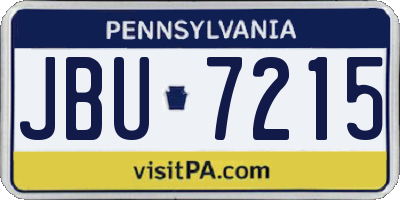 PA license plate JBU7215