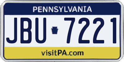 PA license plate JBU7221
